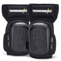 Thunderbolt Knee Pads for Work, Construction, Flooring, Gardening, Cleaning, with Double Gel, Thick Foam Cushion and Strong Adjustable Non-Slip Straps