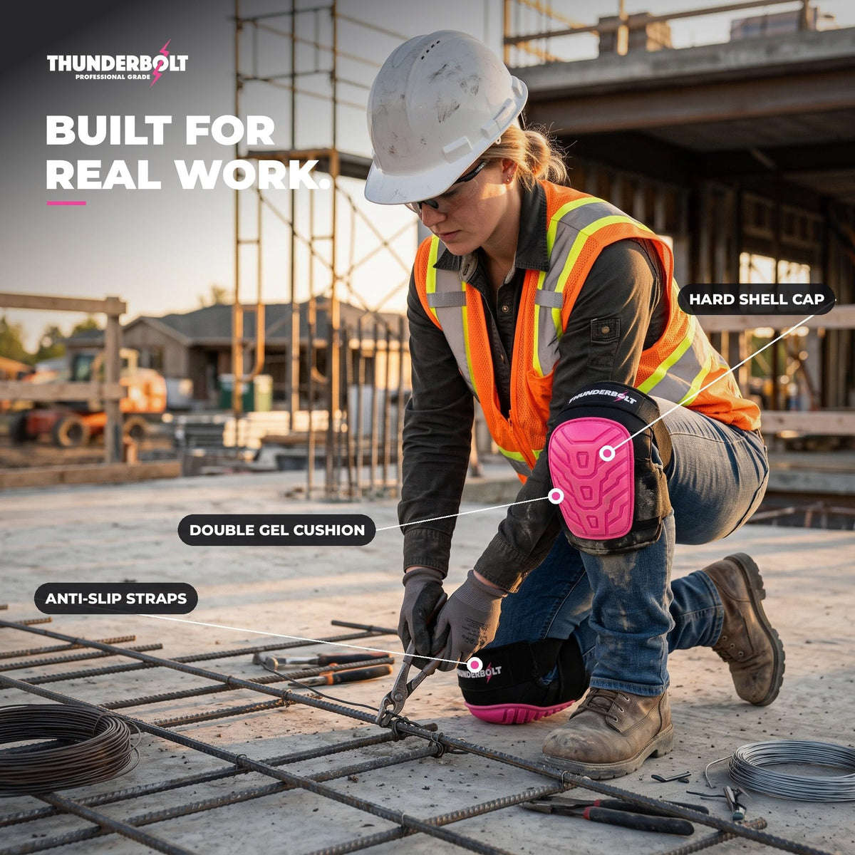 Women's Elite pink knee pads built for real work