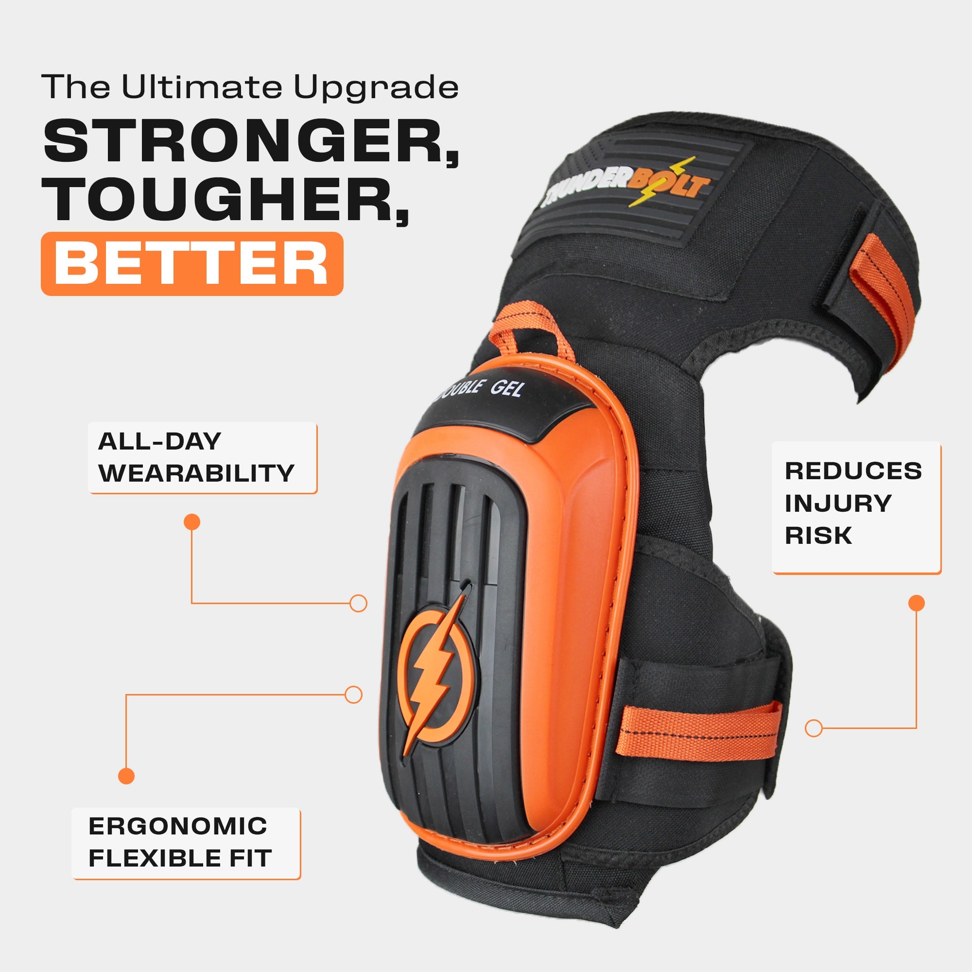 Upgraded Platinum Orange Working Knee Pads