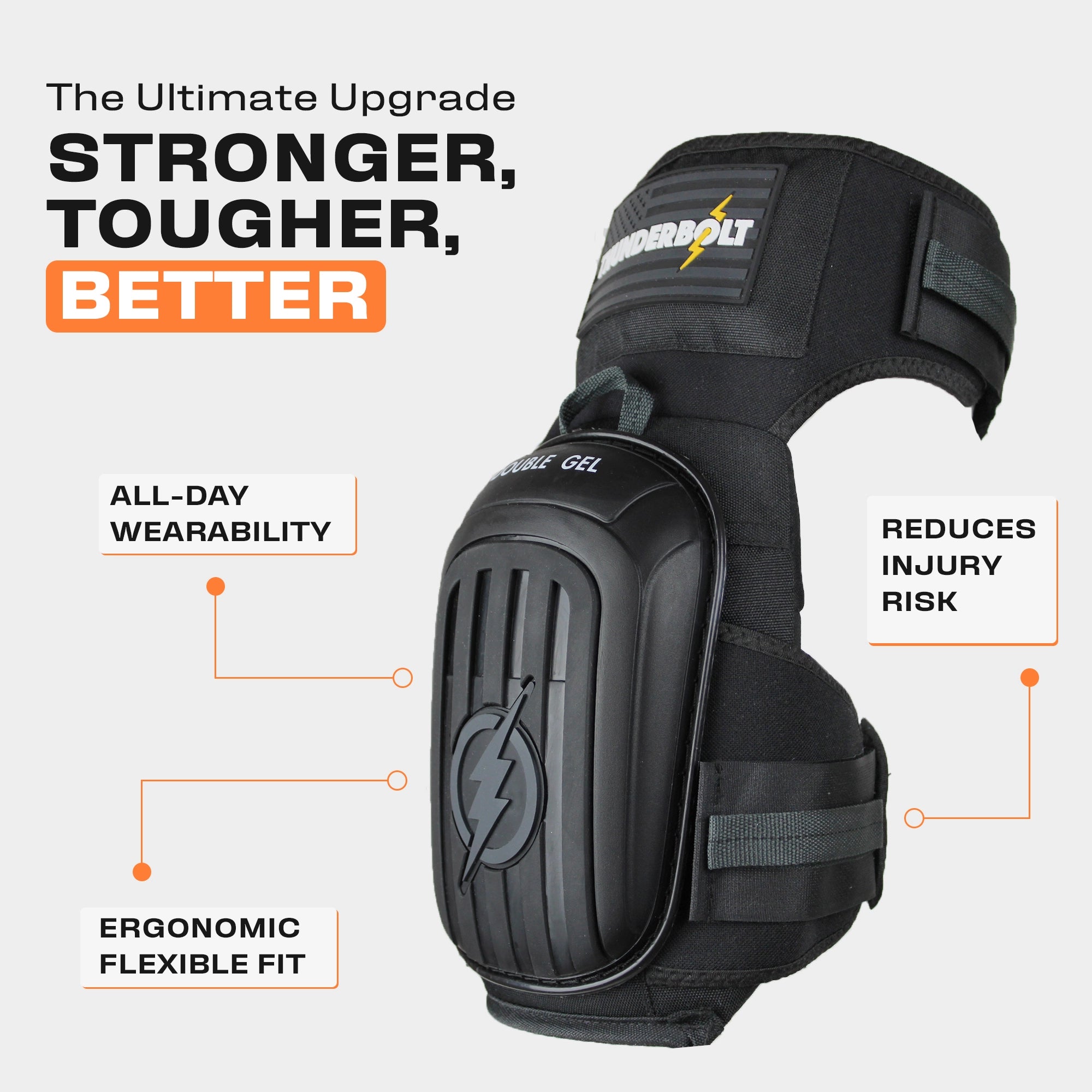 Upgraded Platinum Black Working Knee Pads