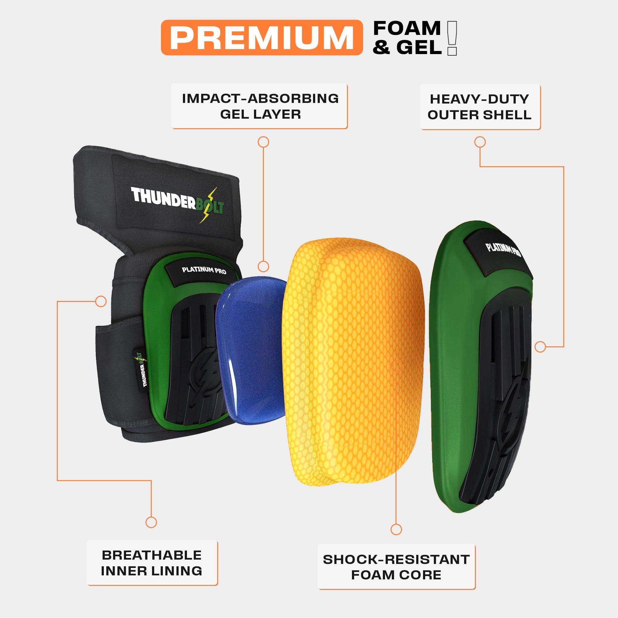 Platinum Pro Green Working Knee Pads