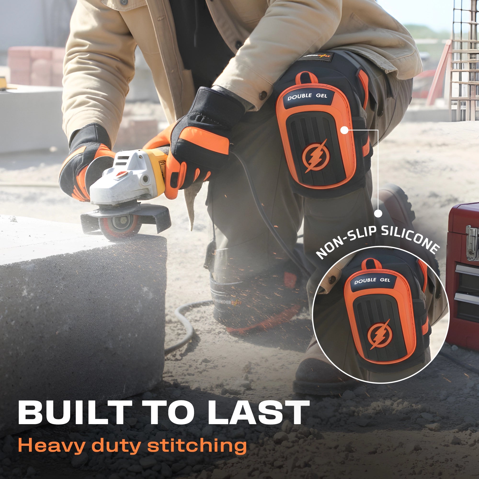 Upgraded Platinum Orange Working Knee Pads