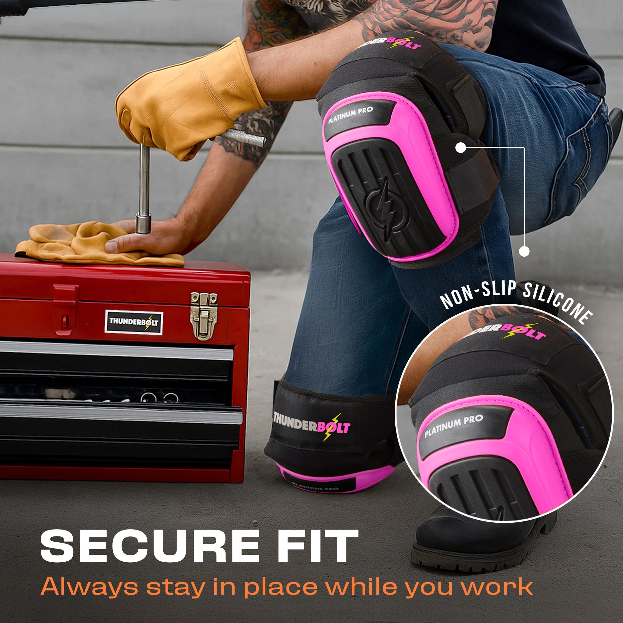 Platinum Pro Pink Working Knee Pads