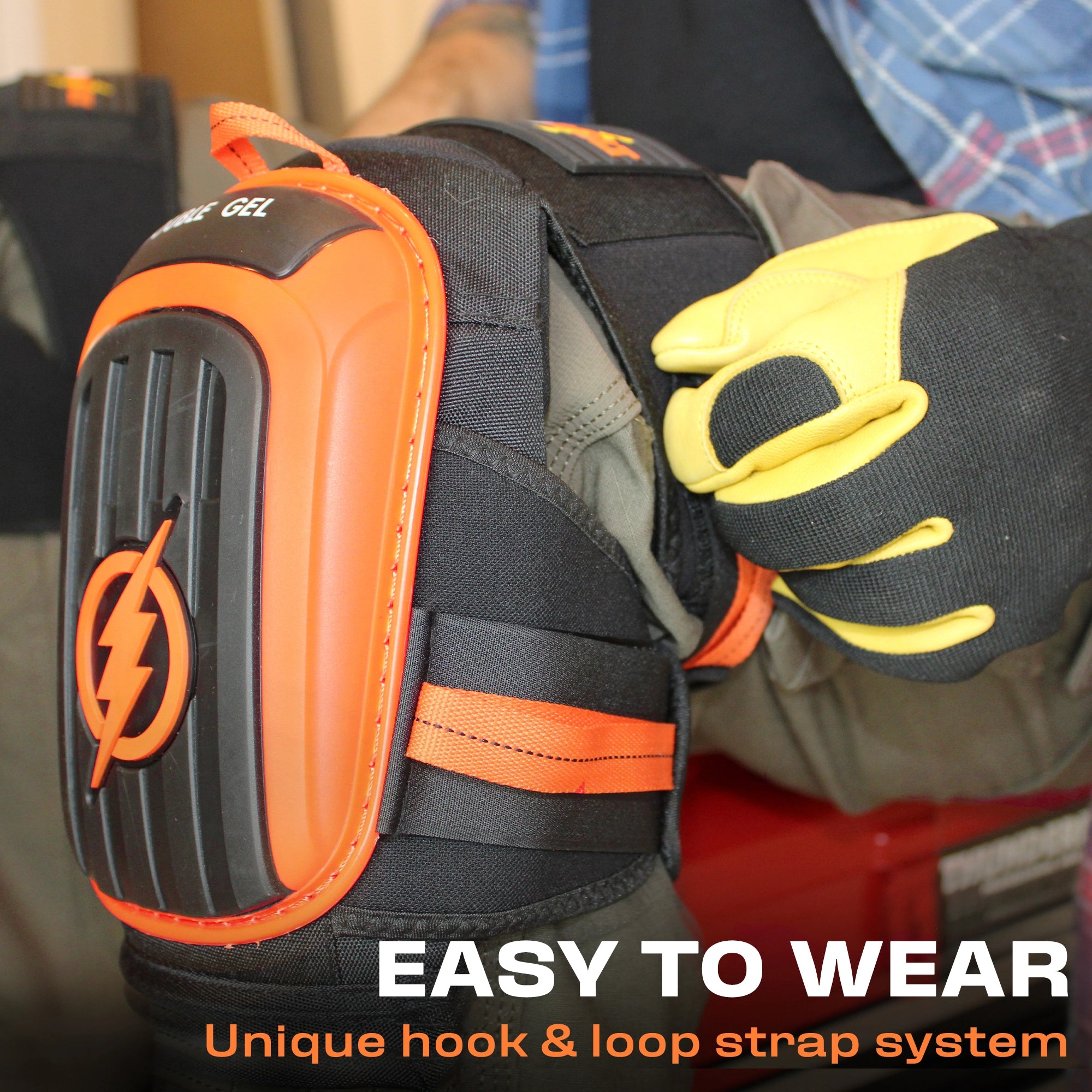 Upgraded Platinum Orange Working Knee Pads