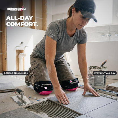 Women's Elite pink knee pads with all-day comfort
