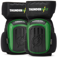 Thunderbolt Knee Pads for Work, Construction, Flooring, Gardening, Cleaning, with Double Gel, Thick Foam Cushion and Strong Adjustable Non-Slip Straps