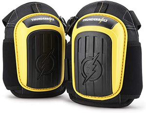 Knee Pads for Work by Thunderbolt for Construction, Flooring, Gardening, Cleaning with Double Gel Cushion and Strong Adjustable Straps