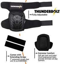 Load image into Gallery viewer, THUNDERBOLT Knee Pads for Work, Construction, Flooring, Gardening, Cleaning, with Double Gel, Thick Foam Cushion and Strong Adjustable Non-Slip Straps