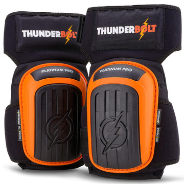 THUNDERBOLT Professional Knee Pads for Work, Construction, Flooring, Gardening, Cleaning, with Double Gel