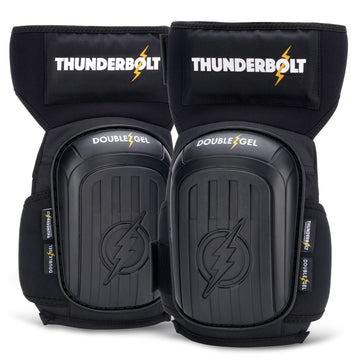 THUNDERBOLT Professional Knee Pads for Work, Construction, Flooring, Gardening, Cleaning, with Double Gel